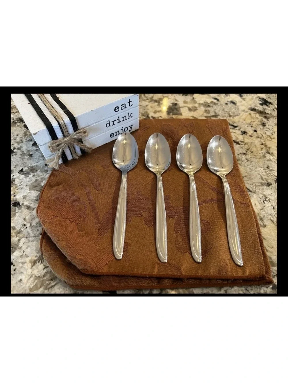 Lot of 5 Oneida Stainless Steel Teaspoons silverware Dishwasher Safe